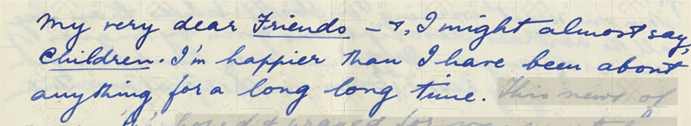 Lettera di Marion Stancioff ad Alberti, Neggio, 24 aprile 1945